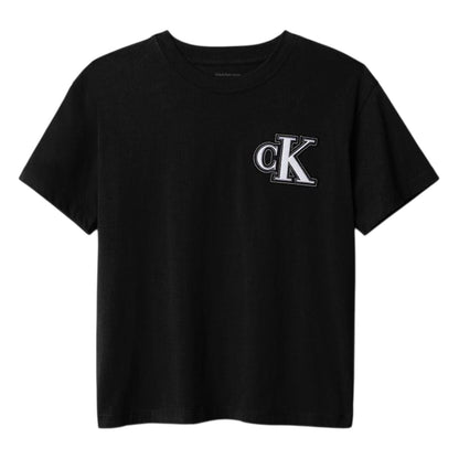 Black - Front - Calvin Klein Childrens-Kids Logo T-Shirt