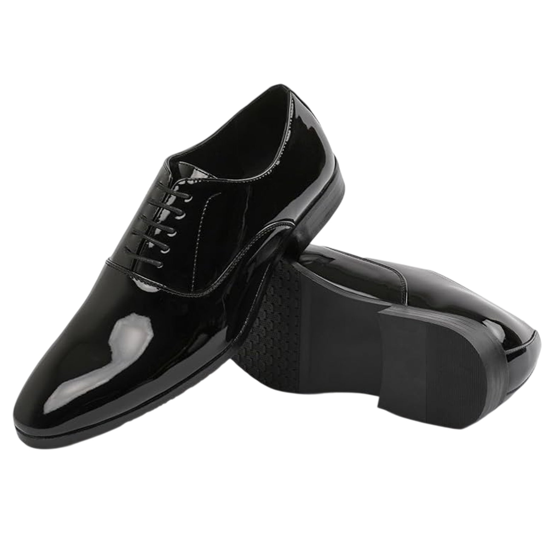 Black - Back - Where´s That From Mens Patent Leather Low Heel Oxford Shoes