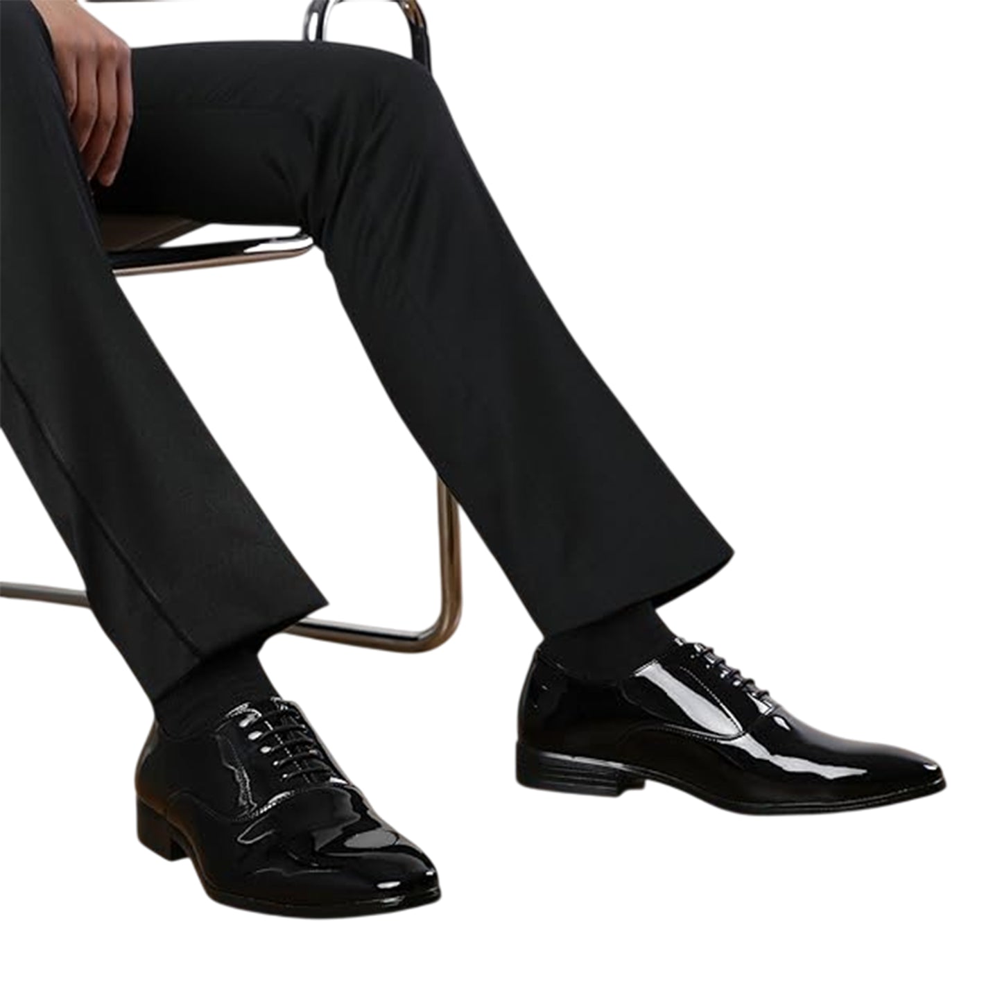 Black - Side - Where´s That From Mens Patent Leather Low Heel Oxford Shoes