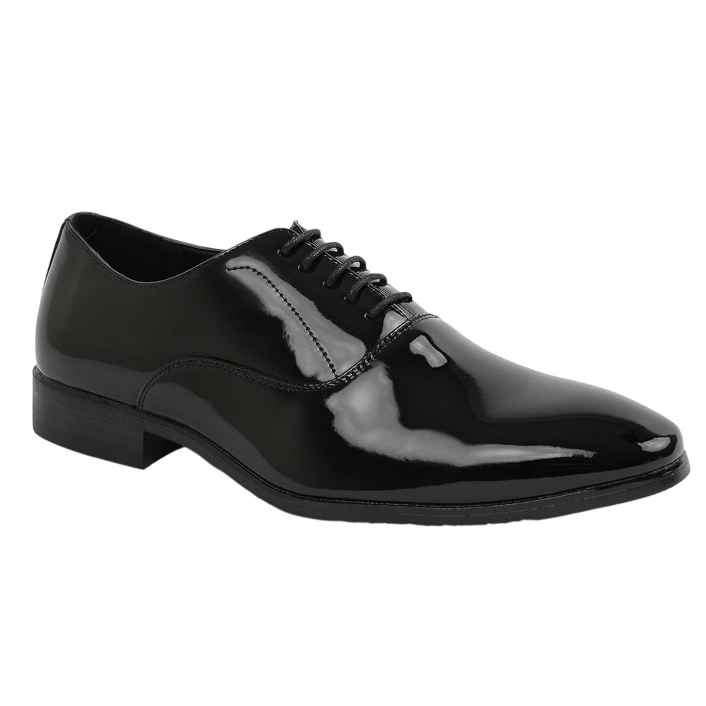 Black - Front - Where´s That From Mens Patent Leather Low Heel Oxford Shoes