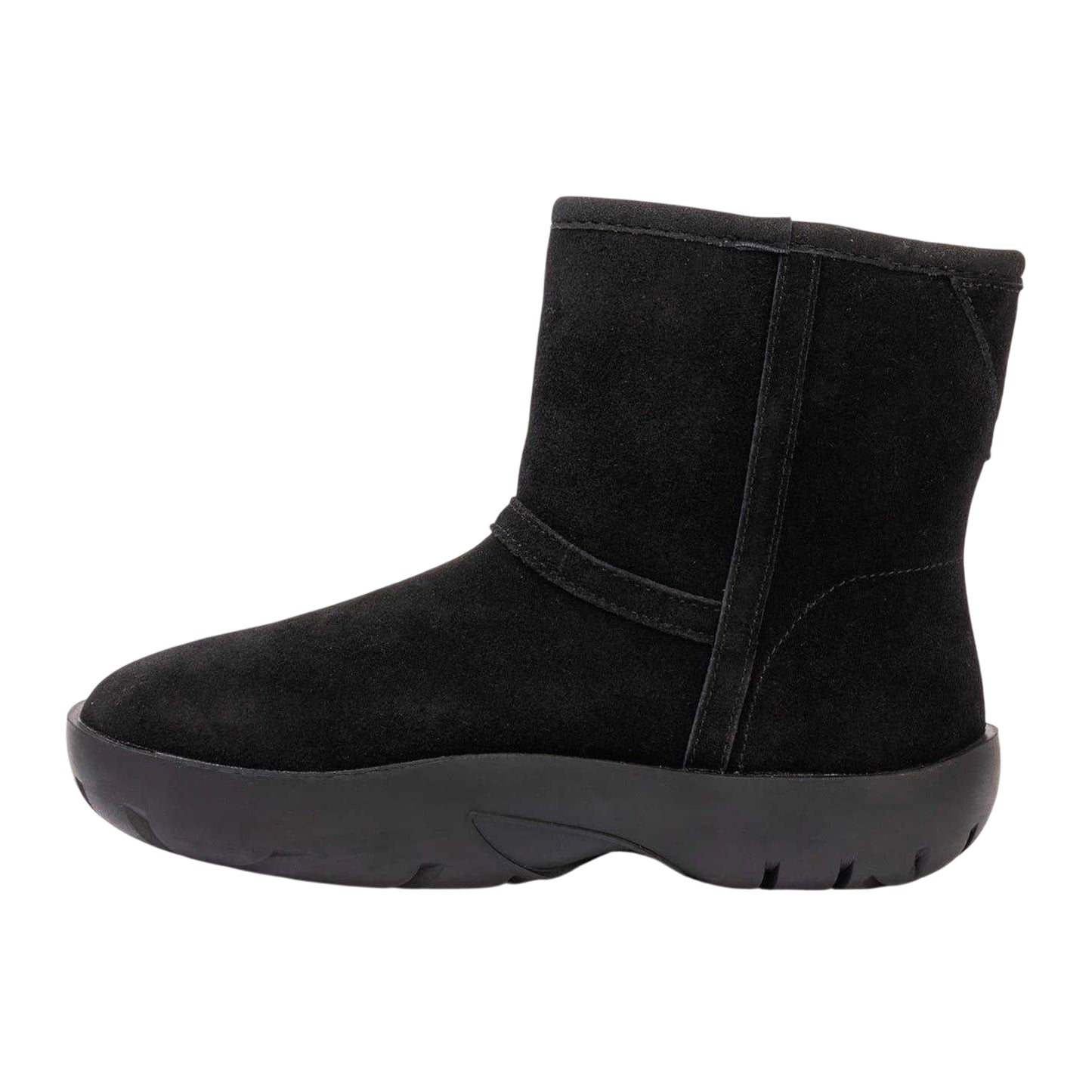 Black - Side - Golddigga Womens-Ladies Suede Snug Fit Ankle Boots