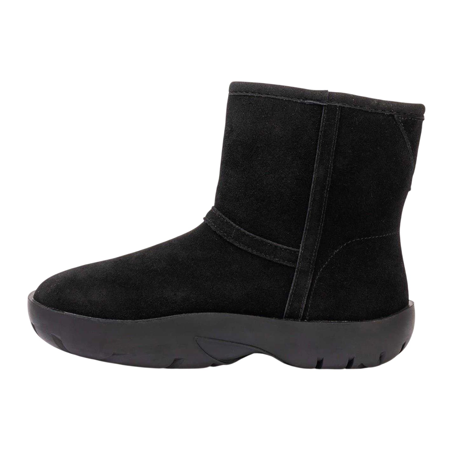 Black - Side - Golddigga Womens-Ladies Suede Snug Fit Ankle Boots