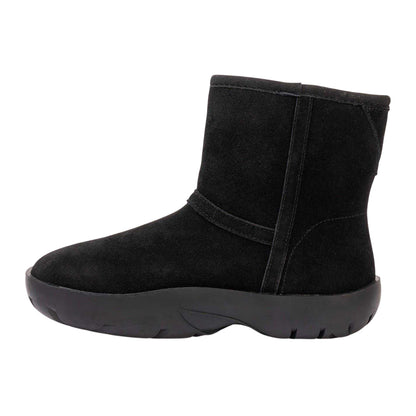 Black - Side - Golddigga Womens-Ladies Suede Snug Fit Ankle Boots