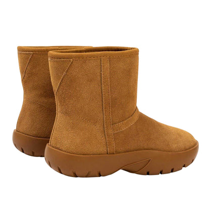 Chestnut - Back - Golddigga Womens-Ladies Suede Snug Fit Ankle Boots