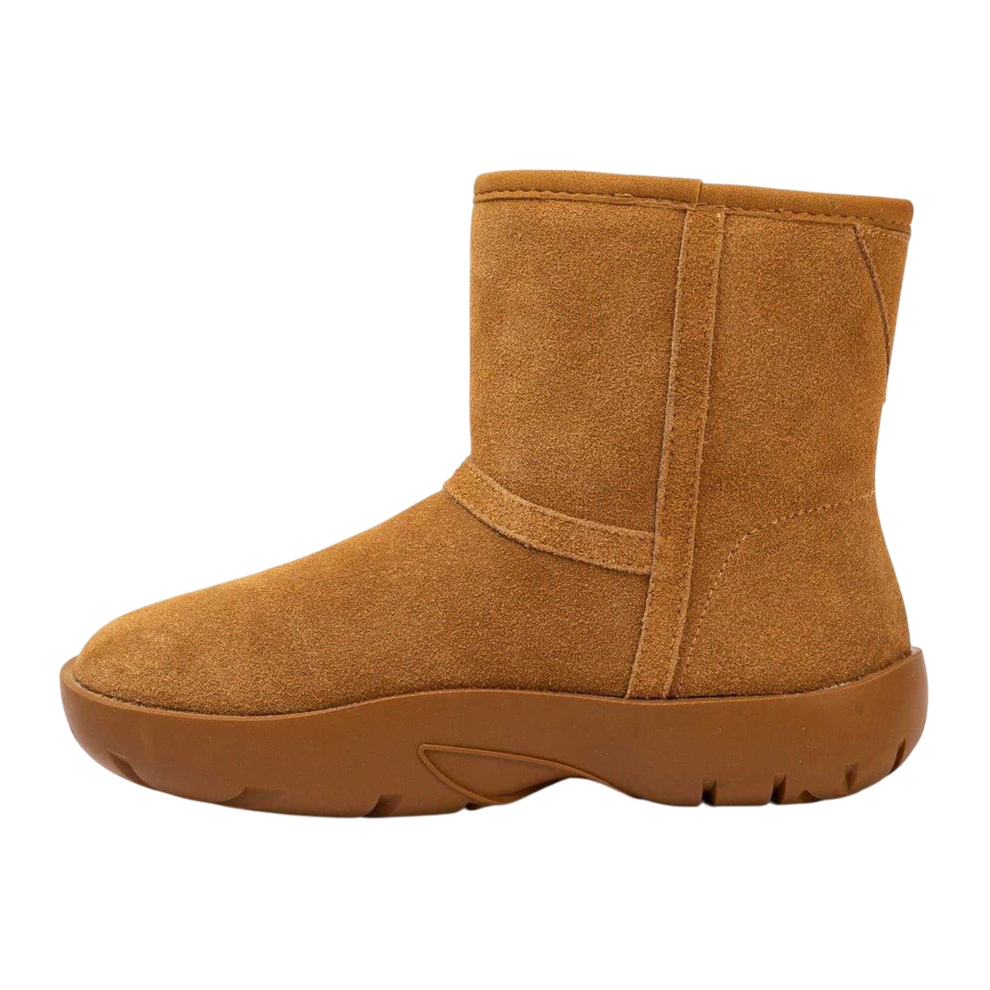 Chestnut - Side - Golddigga Womens-Ladies Suede Snug Fit Ankle Boots