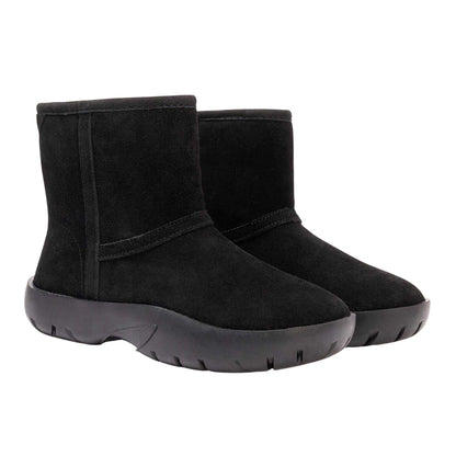 Black - Front - Golddigga Womens-Ladies Suede Snug Fit Ankle Boots