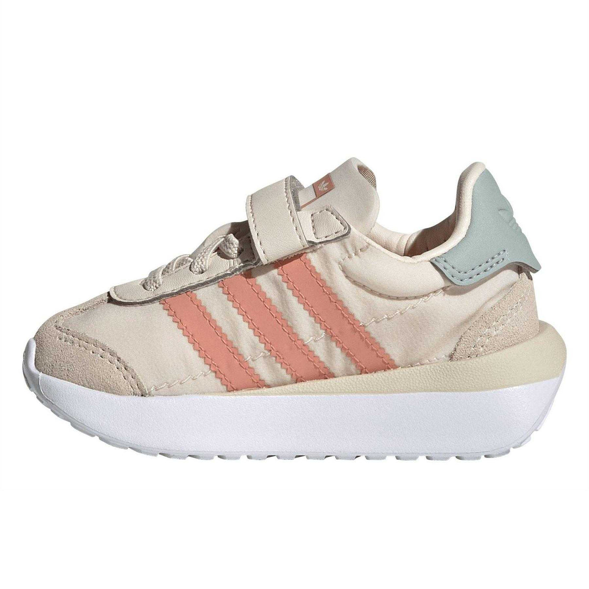 Wonder White - Side - Adidas Childrens-Kids Country XLG Leather Platform Trainers