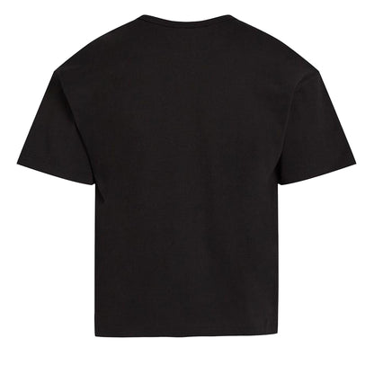 Black - Back - Calvin Klein Girls Glitter Logo Crew Neck T-Shirt