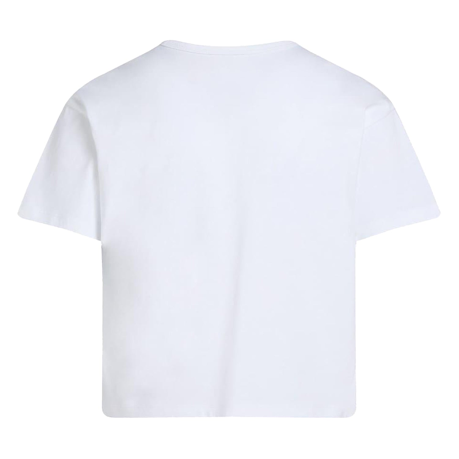 White - Back - Calvin Klein Girls Glitter Logo Crew Neck T-Shirt