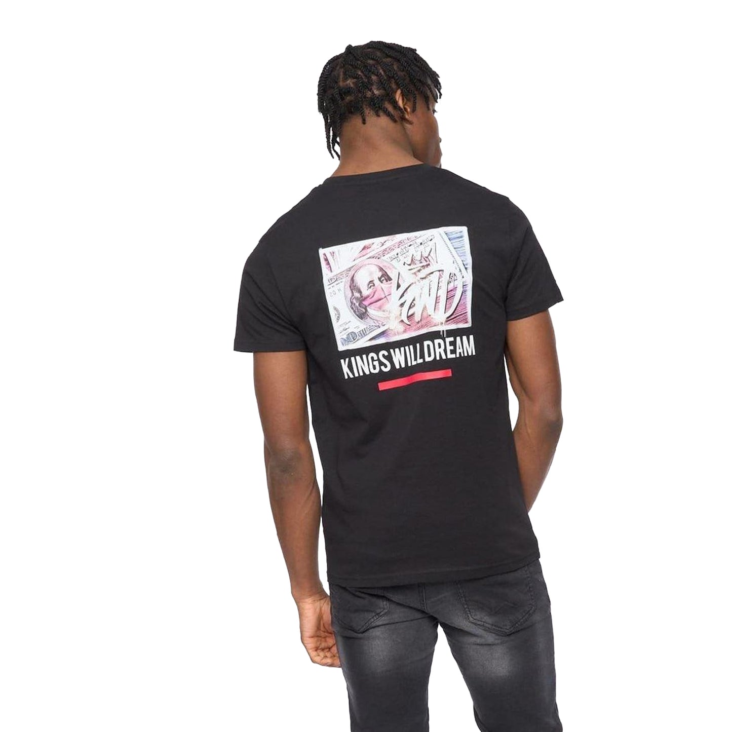 Black - Back - Kings Will Dream Mens Dollar Bill T-Shirt