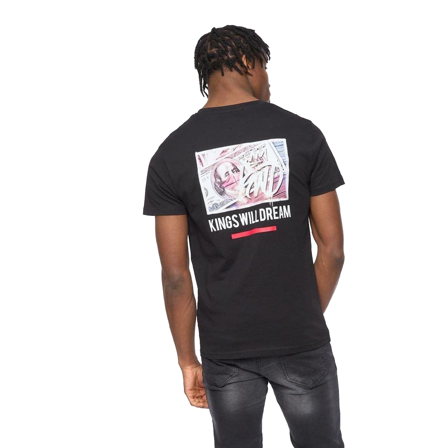 Black - Back - Kings Will Dream Mens Dollar Bill T-Shirt