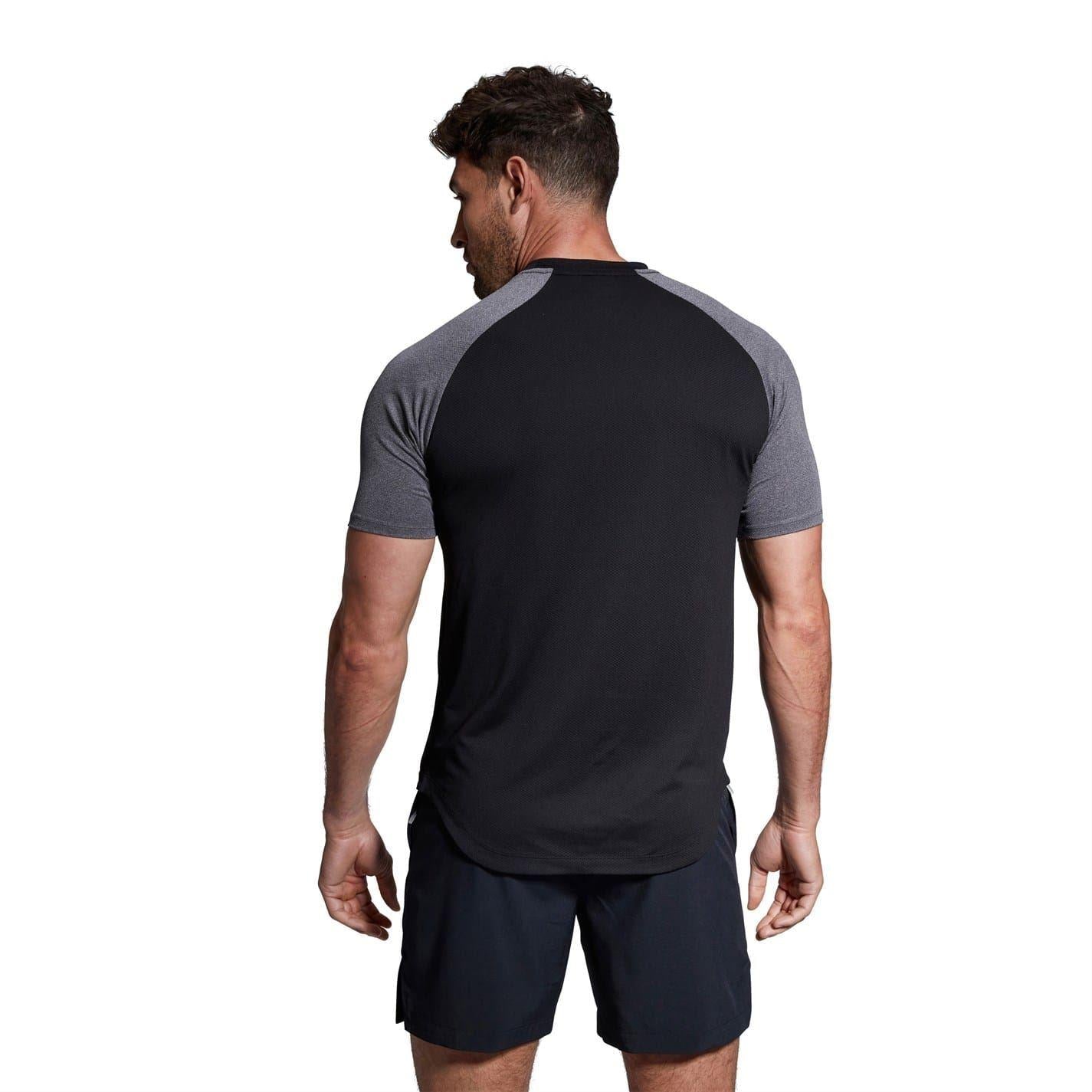 Black Marl - Back - Canterbury Mens Elt Crew Neck Slim Raglan Athletic T-Shirt