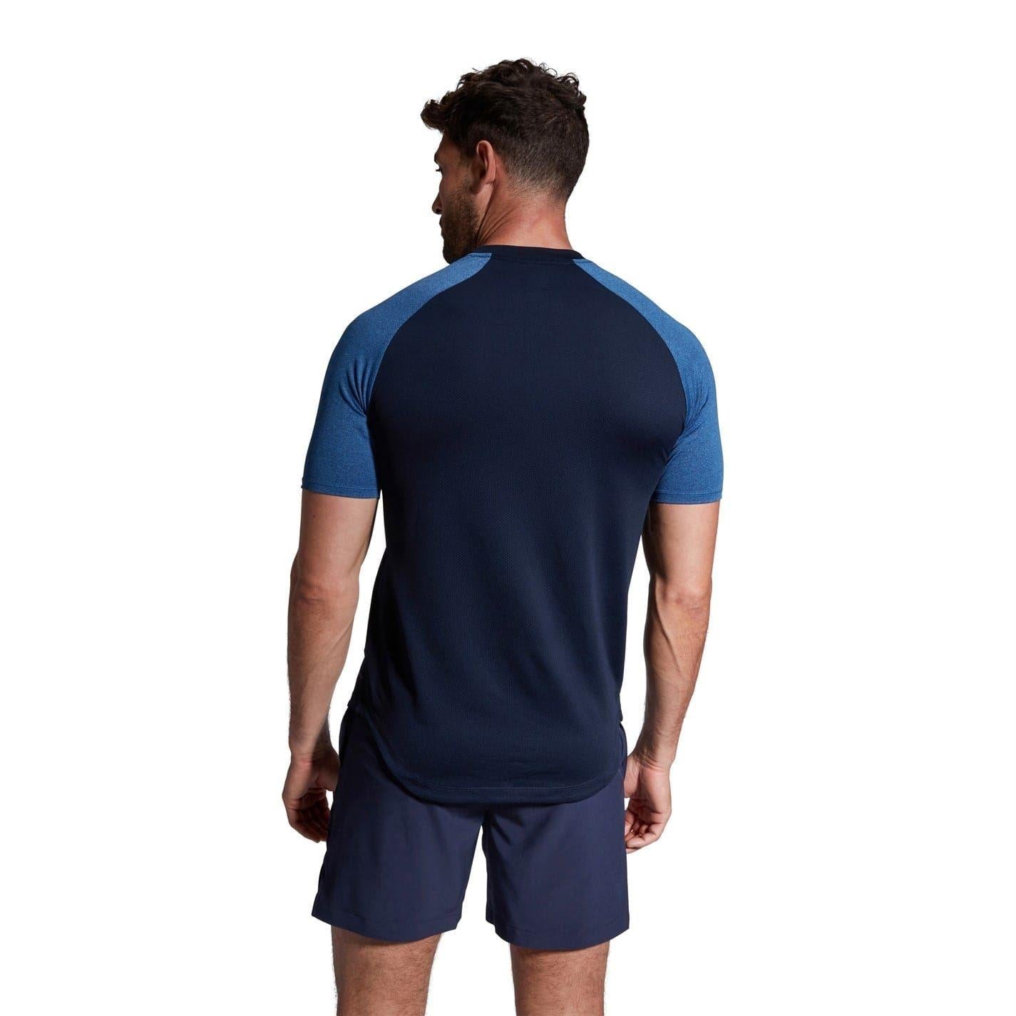 Navy Marl - Back - Canterbury Mens Elt Crew Neck Slim Raglan Athletic T-Shirt