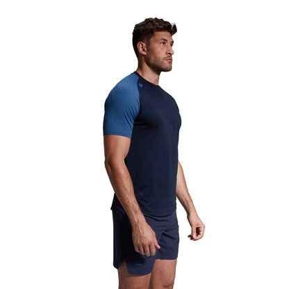 Navy Marl - Side - Canterbury Mens Elt Crew Neck Slim Raglan Athletic T-Shirt