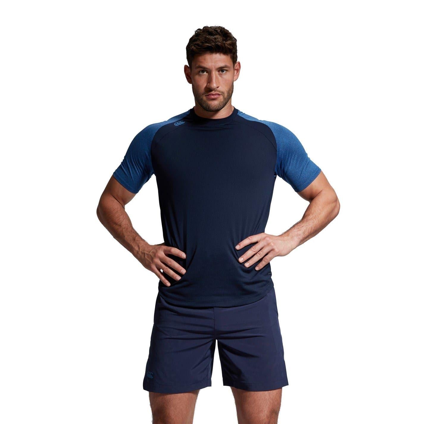 Navy Marl - Lifestyle - Canterbury Mens Elt Crew Neck Slim Raglan Athletic T-Shirt
