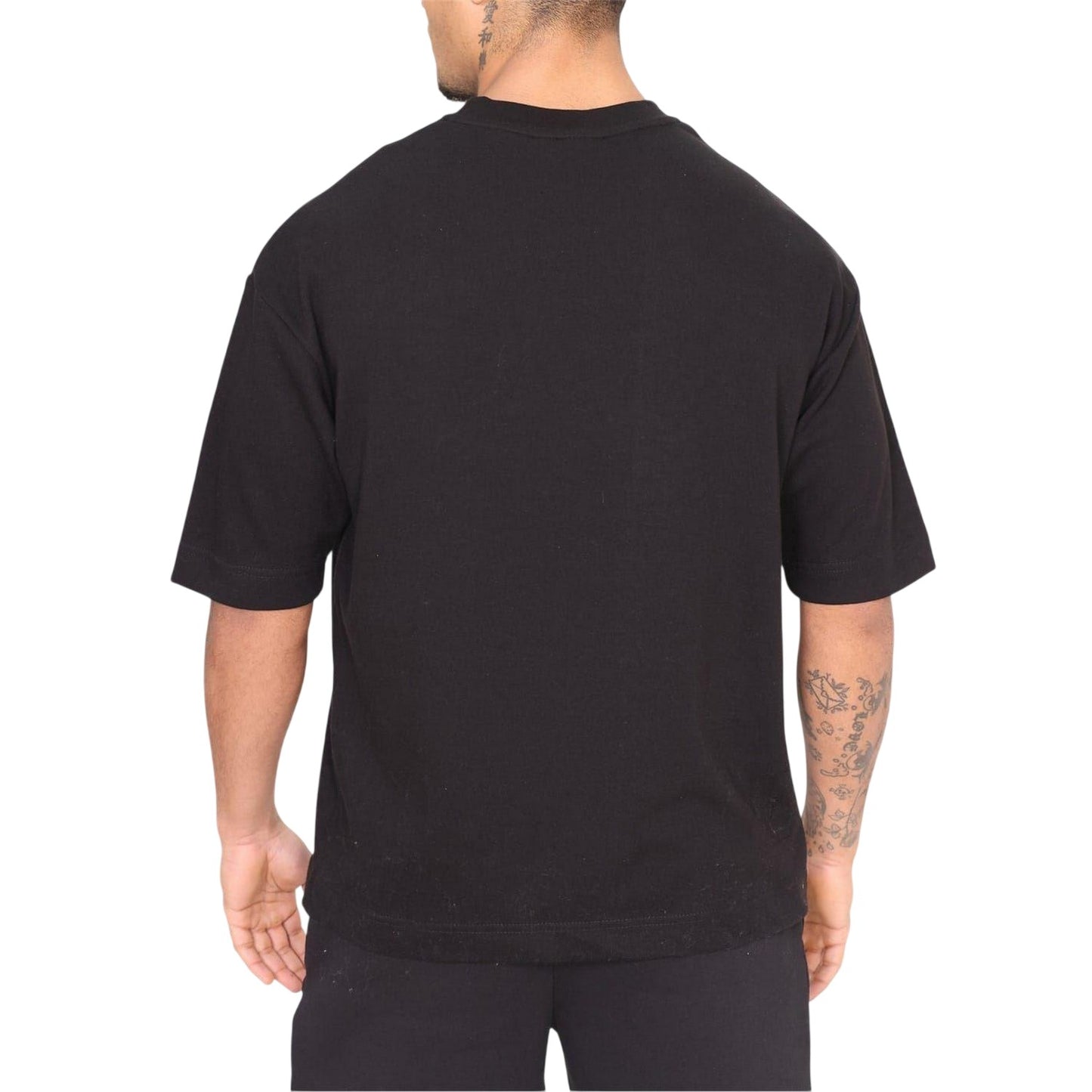 Black - Back - Rose London Unisex Adult Skeleton Cowboy Boxy T-Shirt