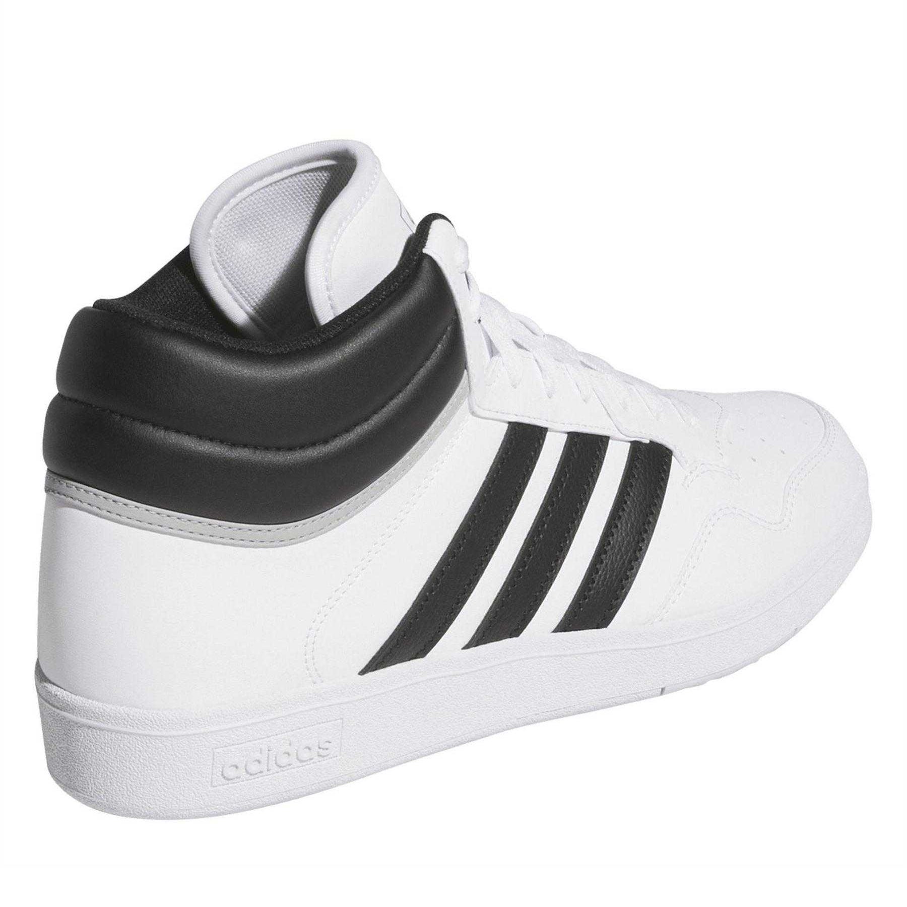 White - Back - Adidas Womens-Ladies Hoops 4.0 Suede Trainers