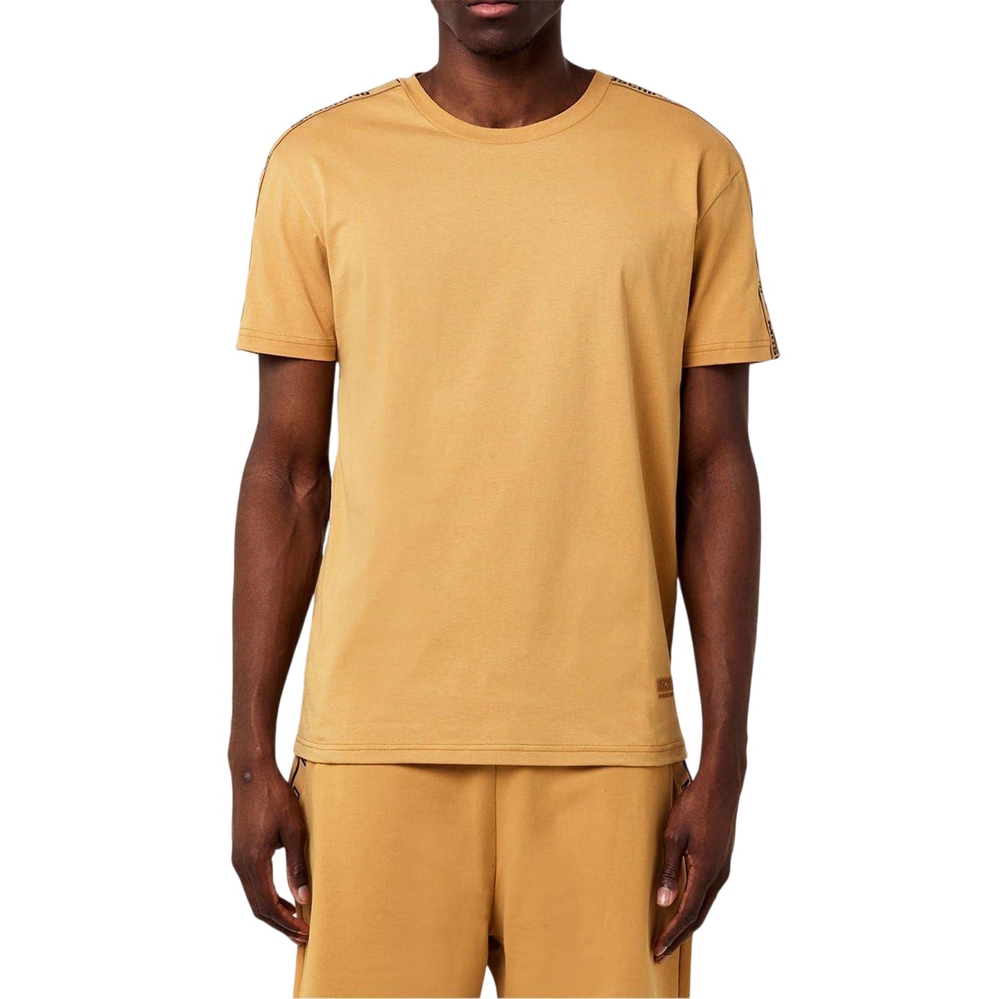 Brown - Lifestyle - Moschino Mens Tape Lettering Logo Regular T-Shirt
