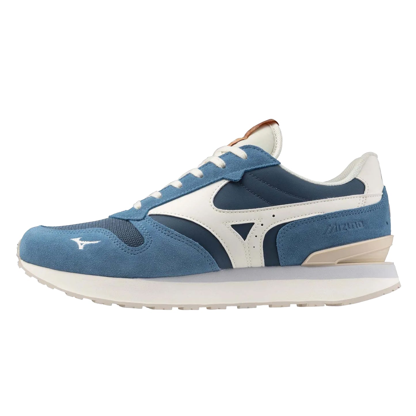 Blue - Side - Mizuno Mens Suede Trainers