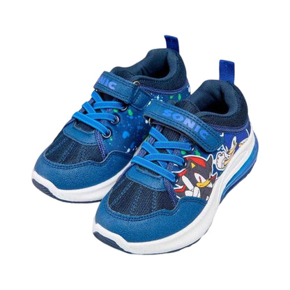Blue - Side - Sonic The Hedgehog Childrens-Kids Light Up Trainers