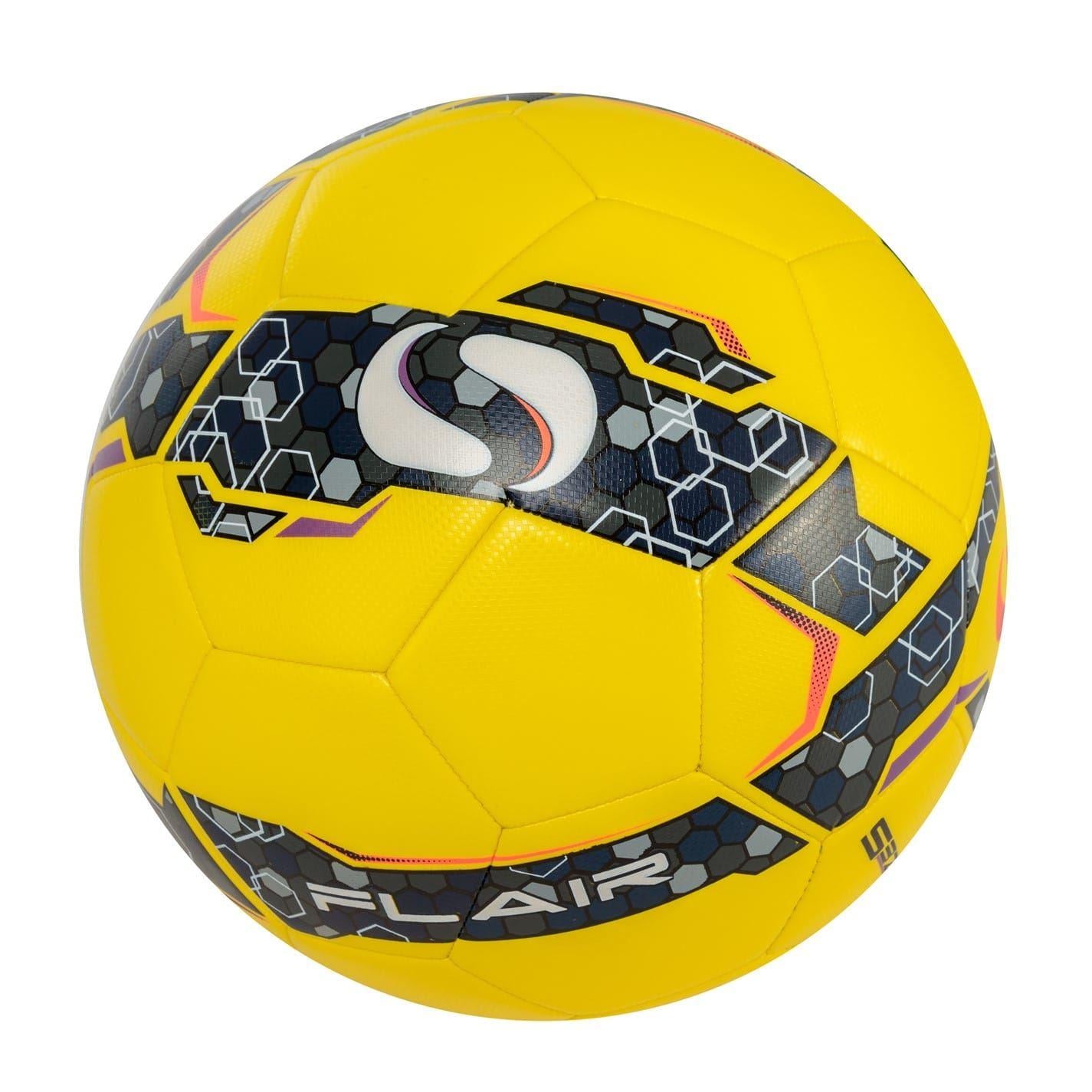 Yellow-Black - Side - Sondico Childrens-Kids Geometric Hexagon Football