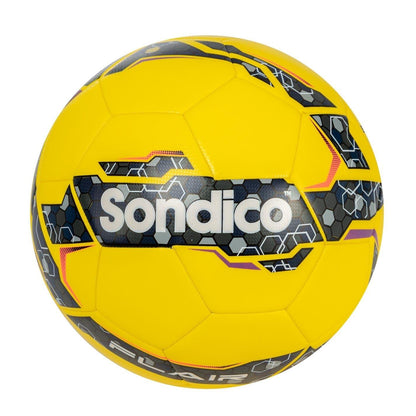 Yellow-Black - Front - Sondico Childrens-Kids Geometric Hexagon Football