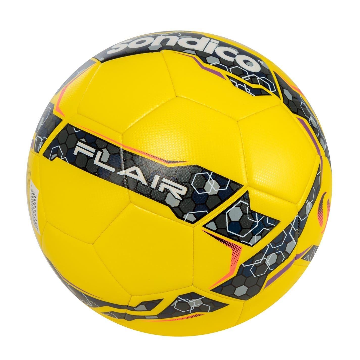 Yellow-Black - Back - Sondico Childrens-Kids Geometric Hexagon Football