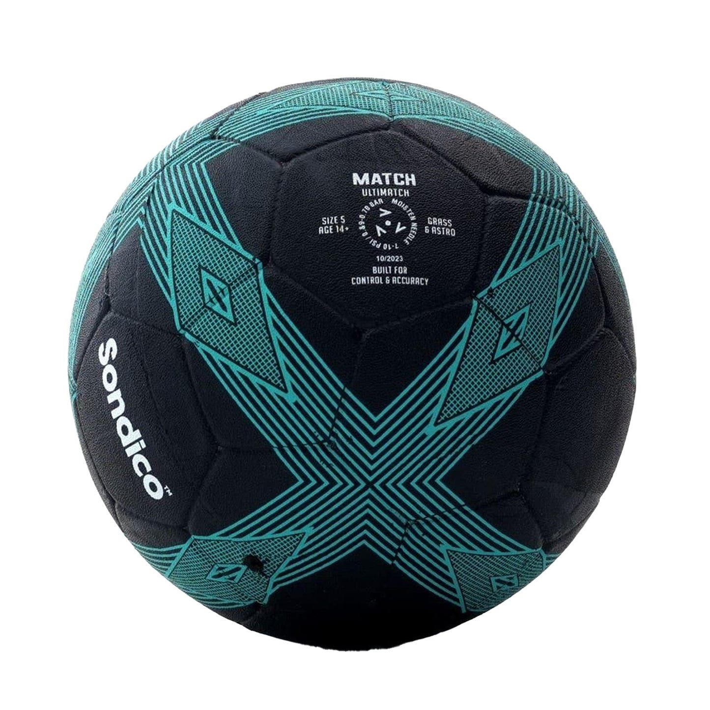 Black - Back - Sondico Teen Match Football
