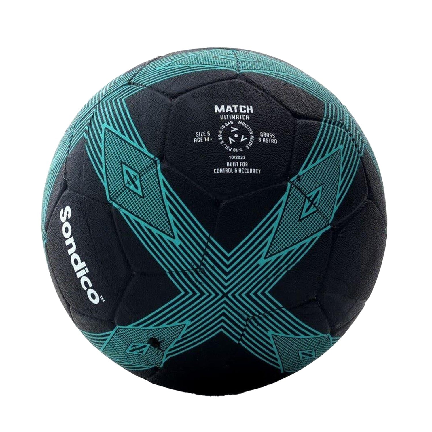Black - Back - Sondico Teen Match Football