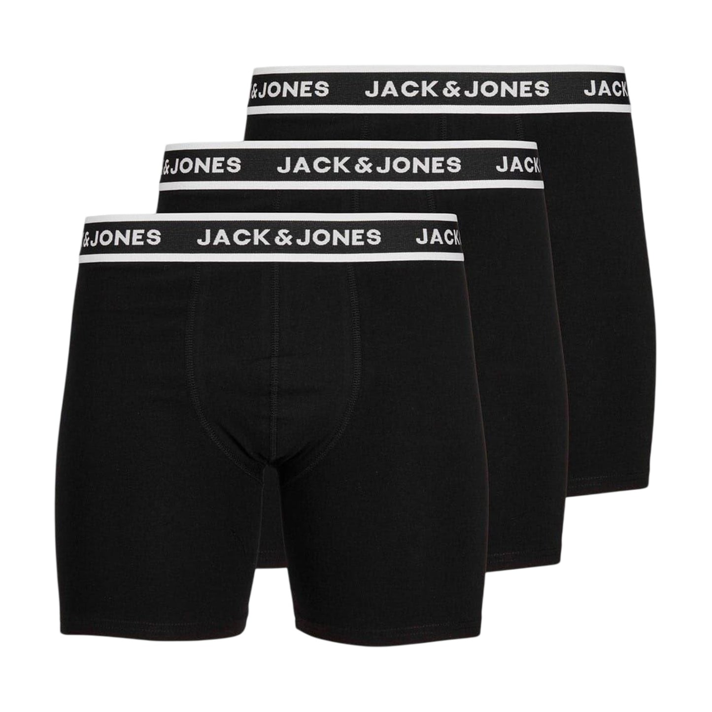 Black - Front - Jack And Jones Mens Plus Boxer Briefs (Pack of 3)