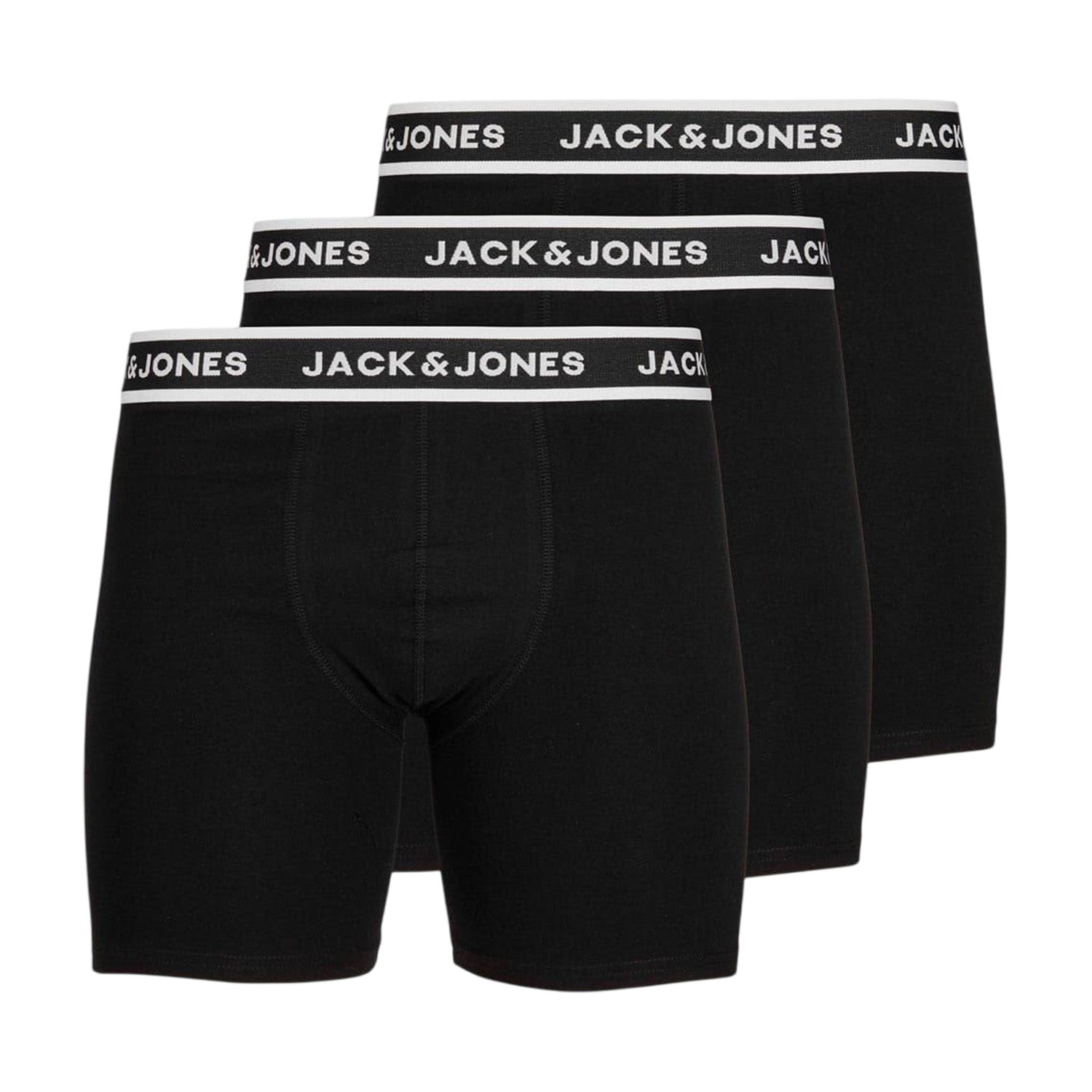 Black - Front - Jack And Jones Mens Plus Boxer Briefs (Pack of 3)
