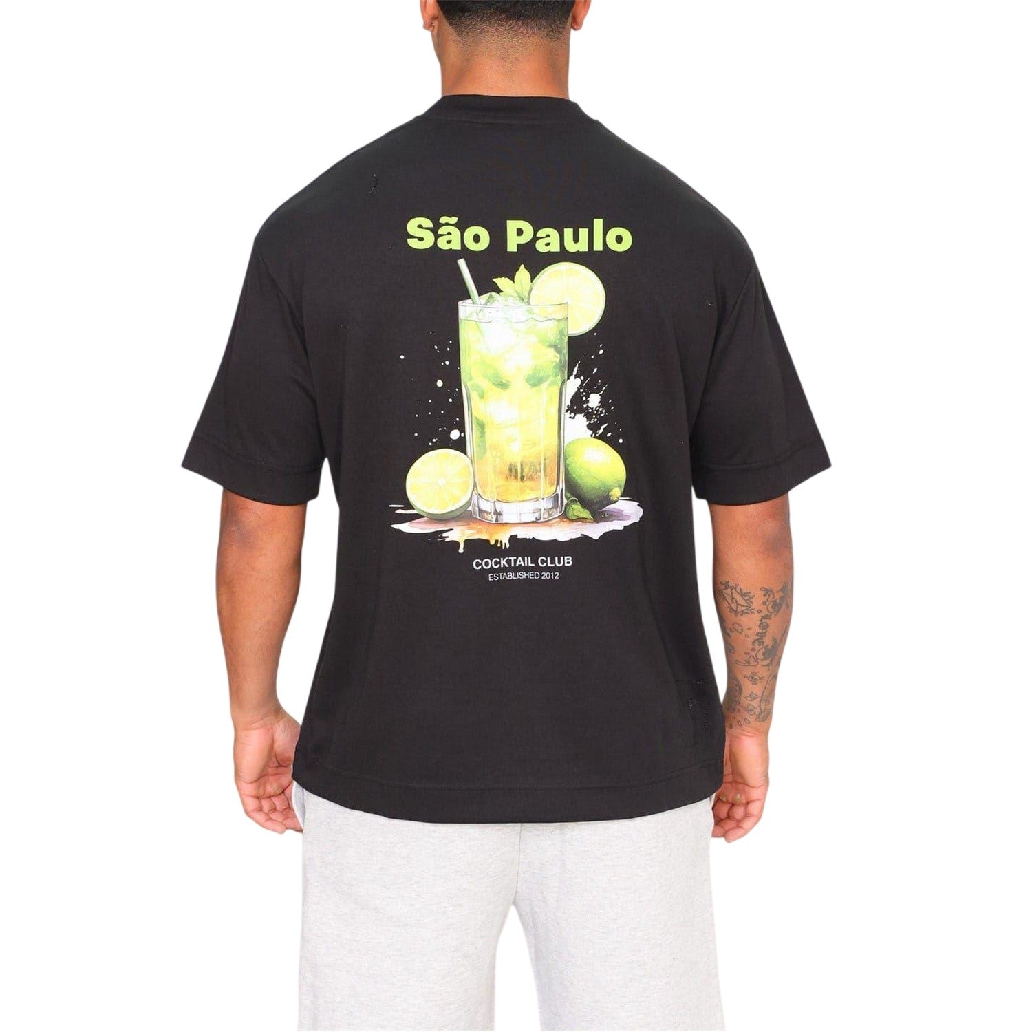 Black - Back - Rose London Unisex Adult Sao Paulo Graphic Print T-Shirt