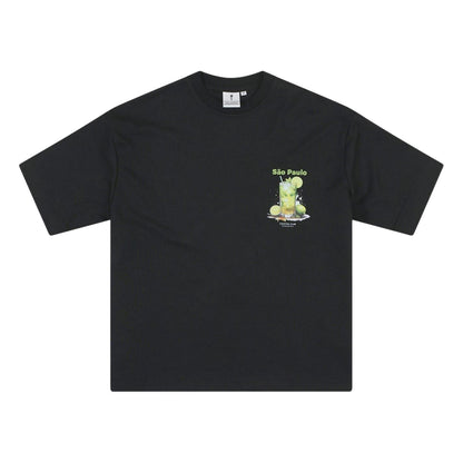 Black - Front - Rose London Unisex Adult Sao Paulo Graphic Print T-Shirt