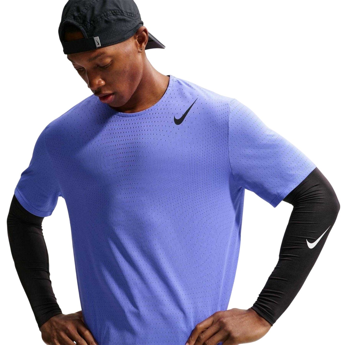 Sapphire - Side - Nike Mens Aero Swoosh Short-Sleeved Top