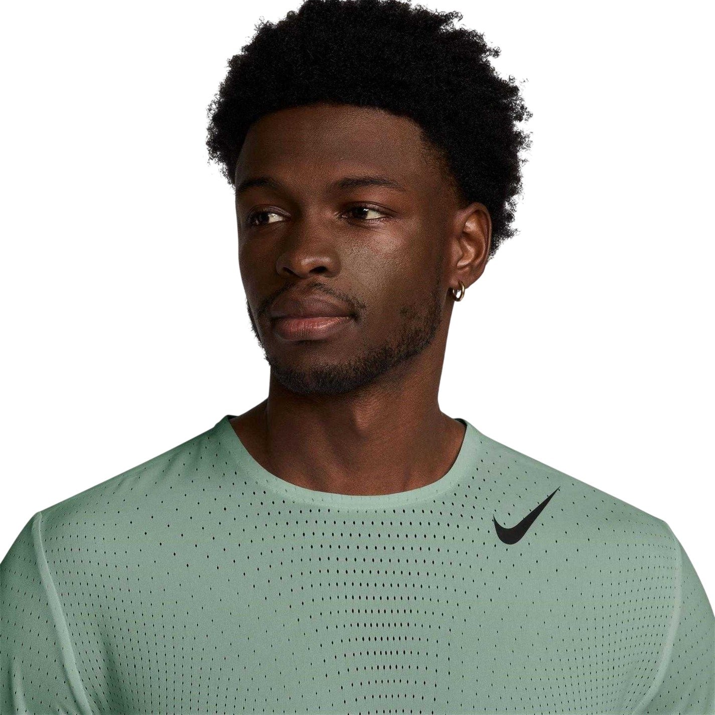 Green - Side - Nike Mens Aero Swoosh Short-Sleeved Top