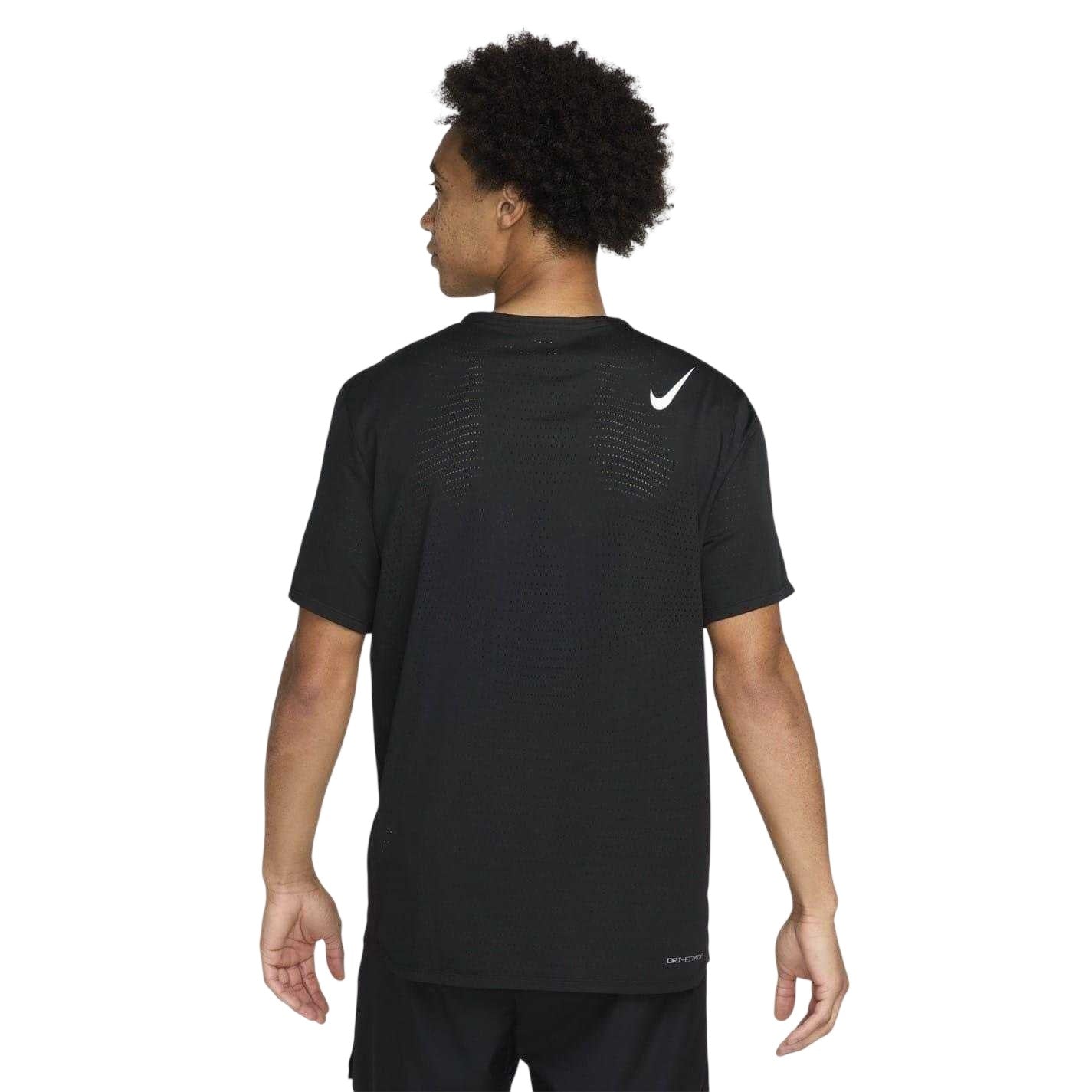 Black-White - Back - Nike Mens Aero Swoosh Short-Sleeved Top