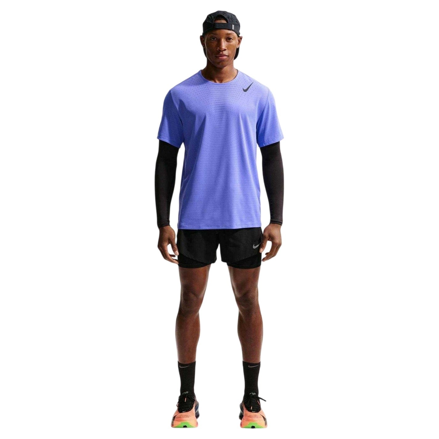 Sapphire - Front - Nike Mens Aero Swoosh Short-Sleeved Top