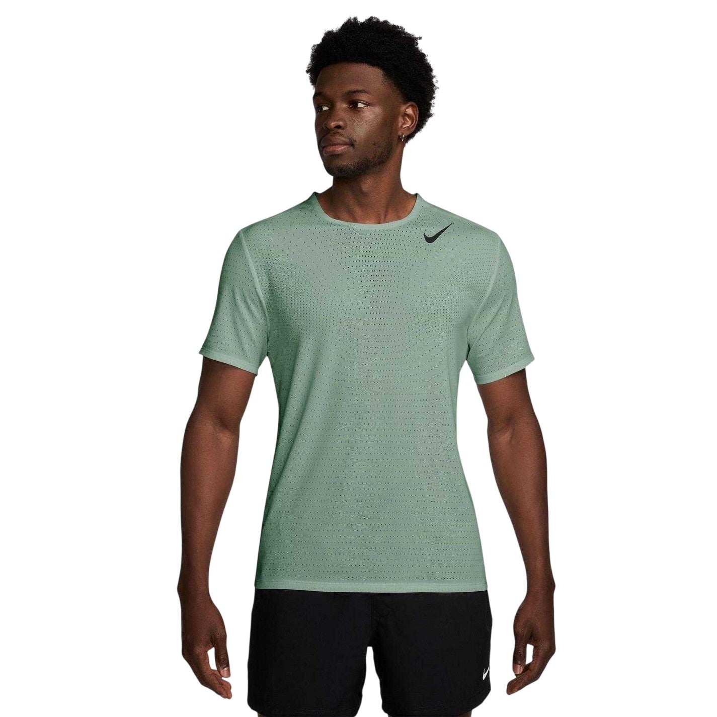 Green - Front - Nike Mens Aero Swoosh Short-Sleeved Top