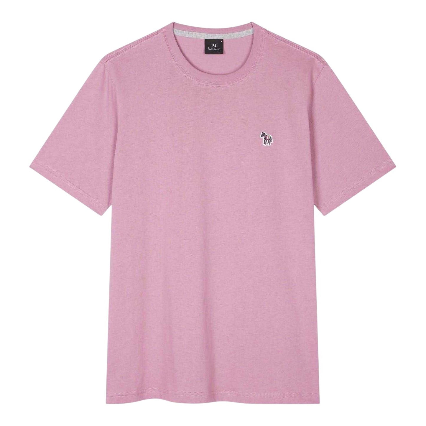 Mauve - Front - Paul Smith Mens Embroidered Motif Cotton T-Shirt