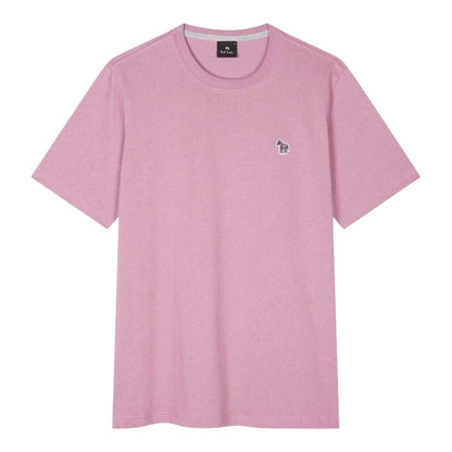 Mauve - Front - Paul Smith Mens Embroidered Motif Cotton T-Shirt