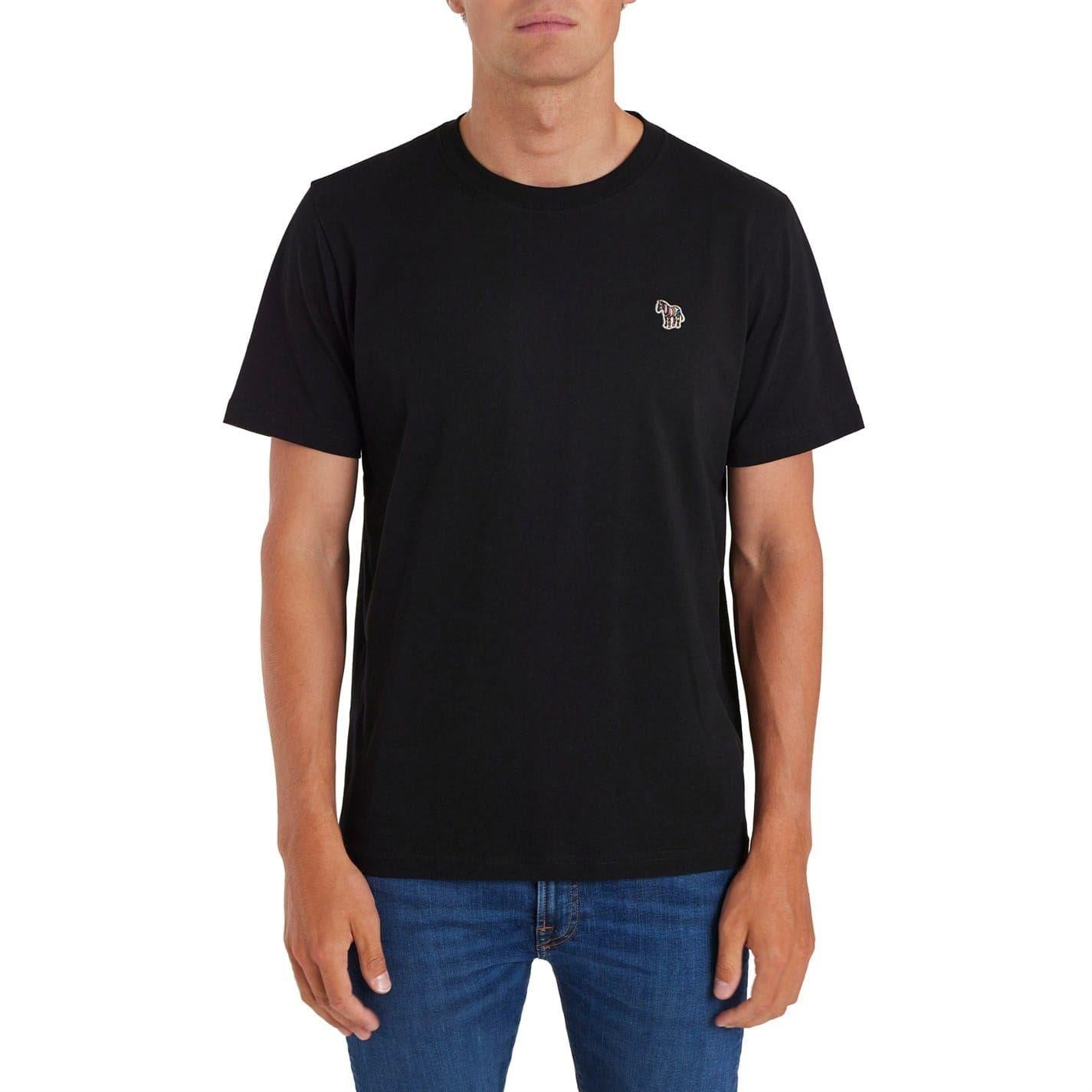 Black - Front - Paul Smith Mens Embroidered Motif Cotton T-Shirt