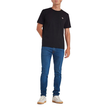 Black - Side - Paul Smith Mens Embroidered Motif Cotton T-Shirt