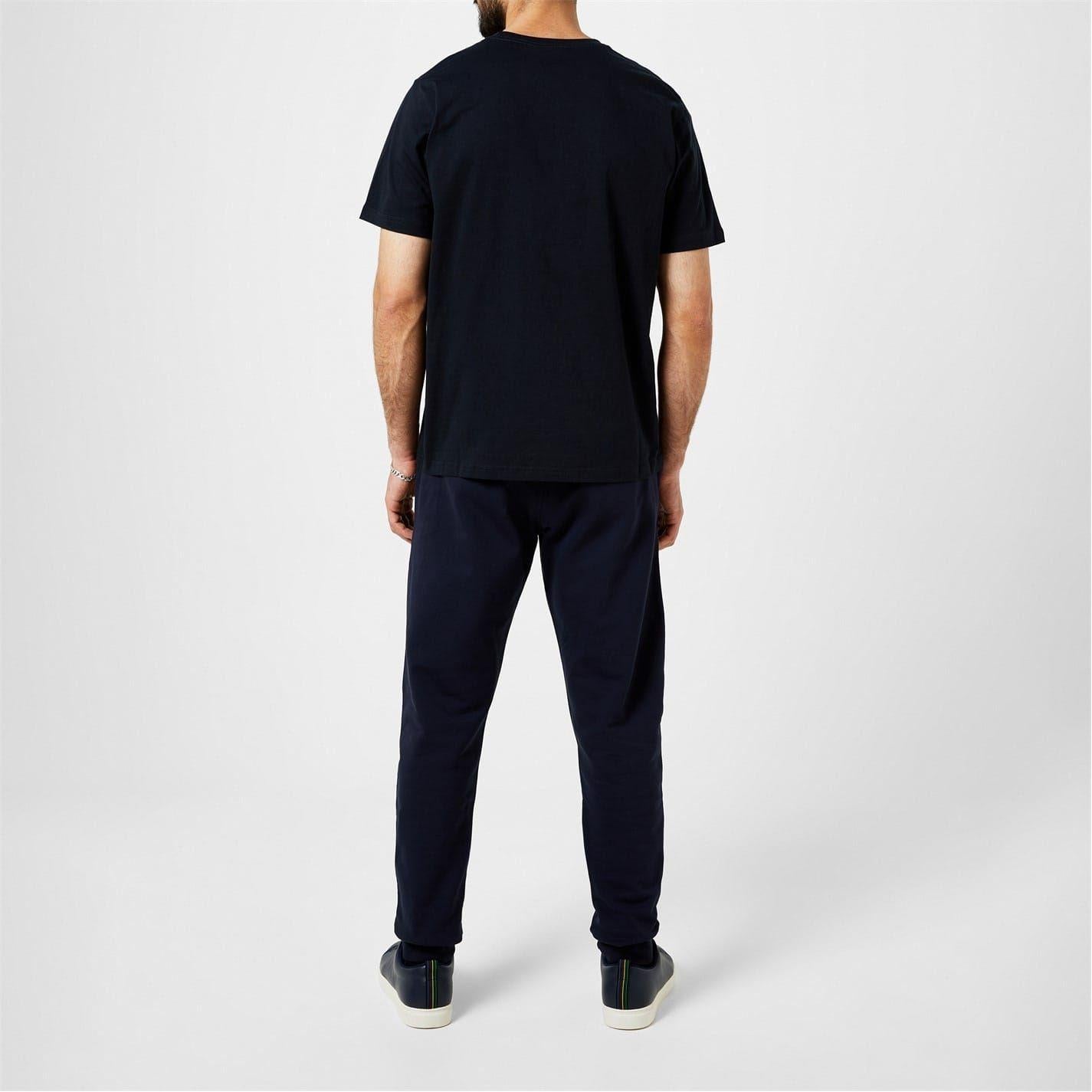 Navy - Side - Paul Smith Mens Embroidered Motif Cotton T-Shirt