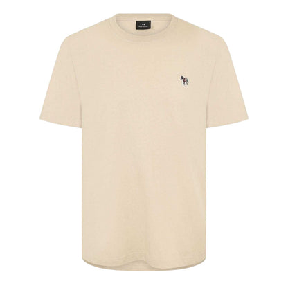 Beige - Front - Paul Smith Mens Embroidered Motif Cotton T-Shirt