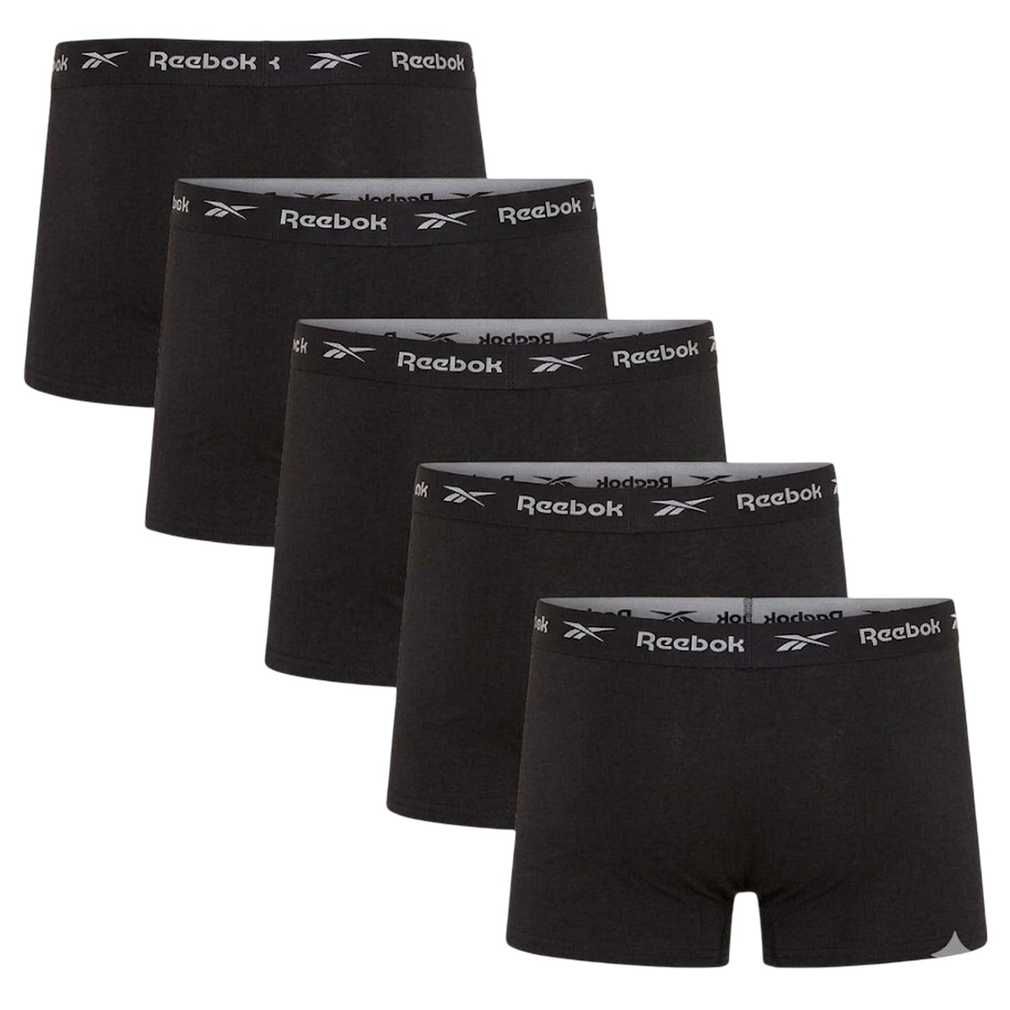 Black - Back - Reebok Mens Jersey Boxer Briefs (Pack of 5)