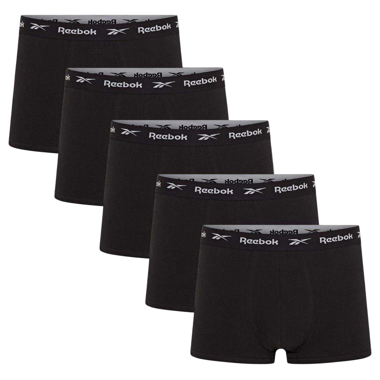 Black - Front - Reebok Mens Jersey Boxer Briefs (Pack of 5)