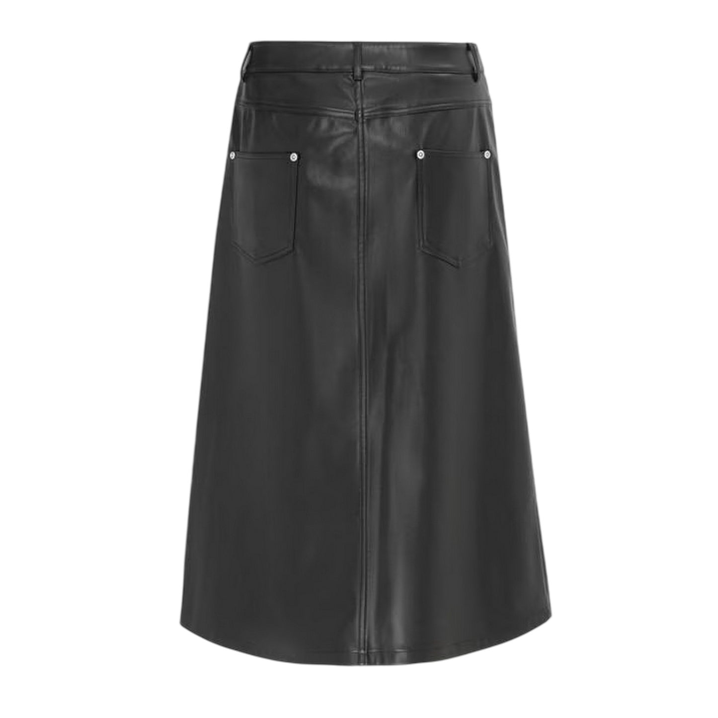 Black - Back - I Saw It First Womens-Ladies Faux Leather Slim Pencil Skirt