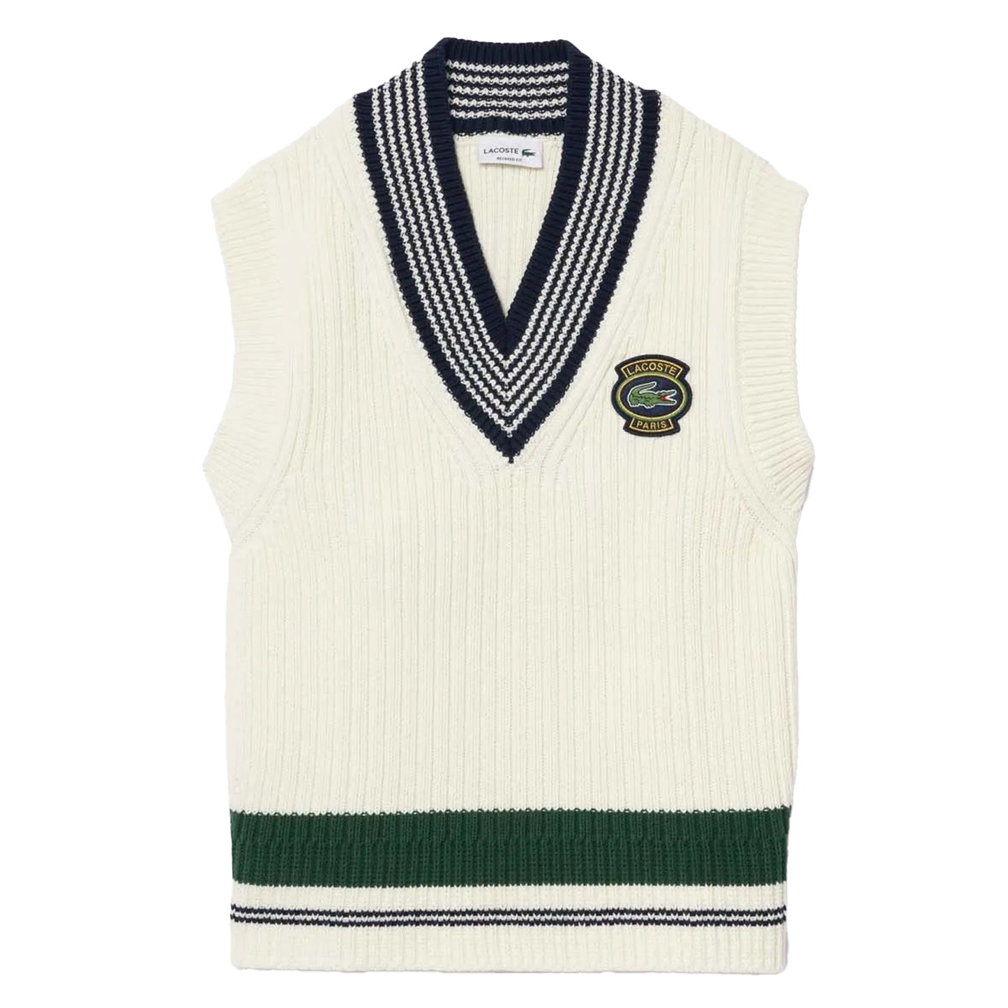 Cream - Front - Lacoste Mens Accent Badge Heavy Cotton Tennis Sweatshirt