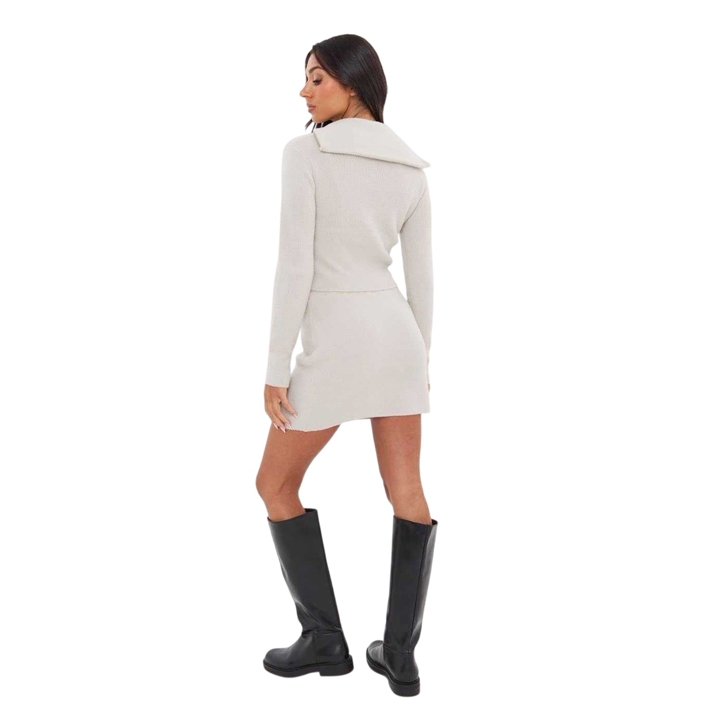 Grey - Back - I Saw It First Womens-Ladies Knitted Skirt