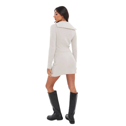 Grey - Back - I Saw It First Womens-Ladies Knitted Skirt